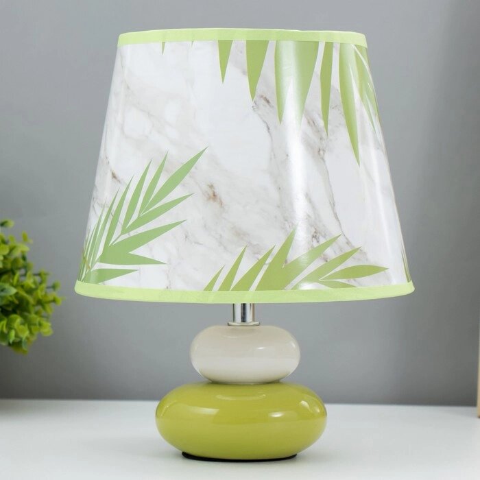 Настольная лампа "Листья" Е14 40Вт бело-зеленый от компании Интернет-гипермаркет «MOLL» - фото 1