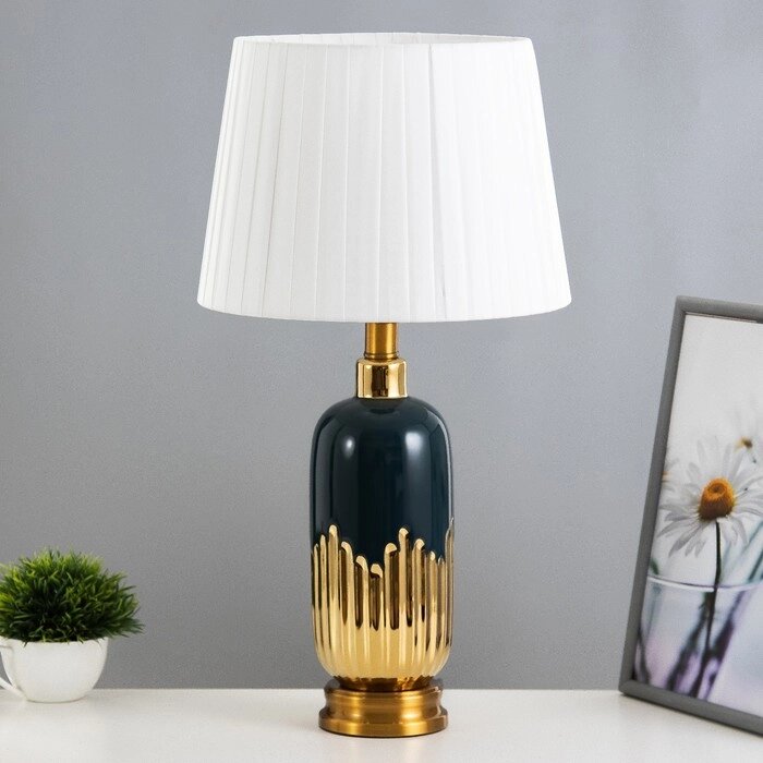 Настольная лампа "Маэстро" Е27 40Вт сине-золотой 28х28х53 см от компании Интернет-гипермаркет «MOLL» - фото 1