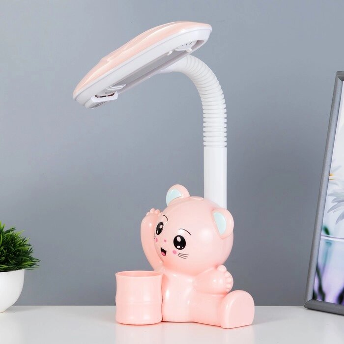 Настольная лампа "Мишка" LED 4Вт нежно-розовый 15х28,5х46 см от компании Интернет-гипермаркет «MOLL» - фото 1