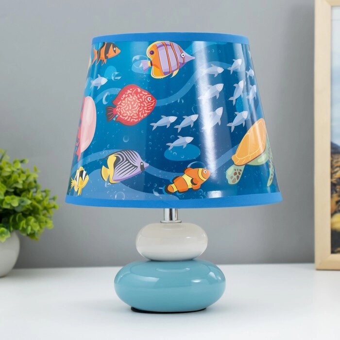 Настольная лампа "Морской мир" Е14 40Вт бело-голубой от компании Интернет-гипермаркет «MOLL» - фото 1