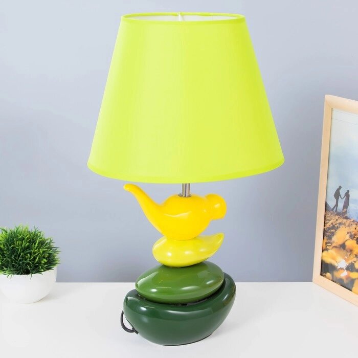 Настольная лампа "Птичка" Е14 40Вт желто-зеленый 28х28х47 см от компании Интернет-гипермаркет «MOLL» - фото 1