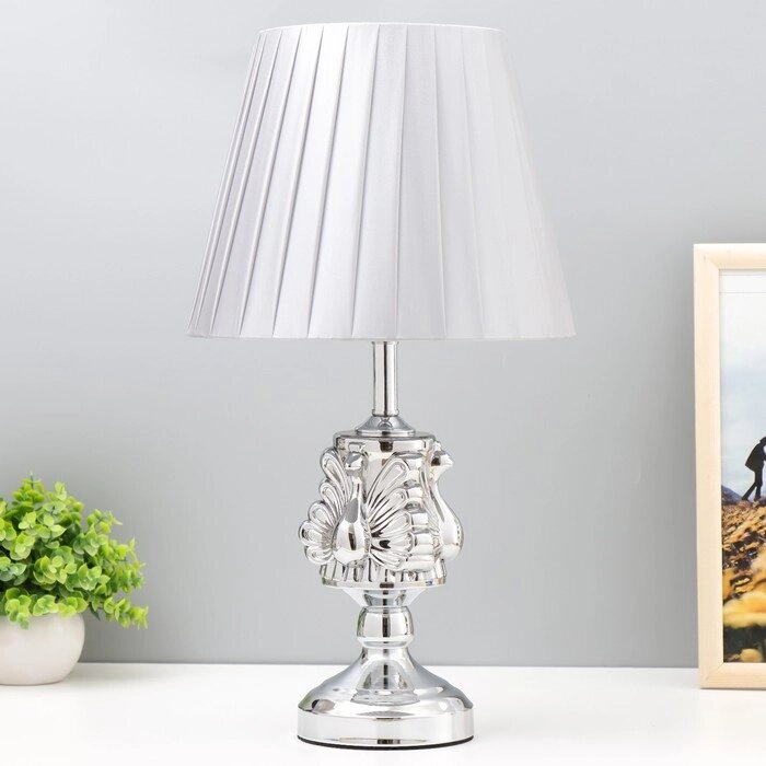 Настольная лампа с подсветкой "Павлиния" E27 40Вт хром 26х26х44см от компании Интернет-гипермаркет «MOLL» - фото 1