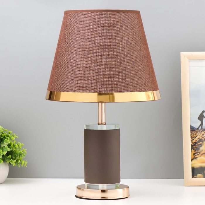 Настольная лампа с подсветкой "Стелла" E27 40Вт коричневый 26х26х43см от компании Интернет-гипермаркет «MOLL» - фото 1