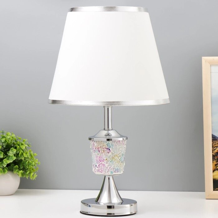 Настольная лампа с подсветкой "Витраж" E27 40Вт хром 26х26х42см от компании Интернет-гипермаркет «MOLL» - фото 1