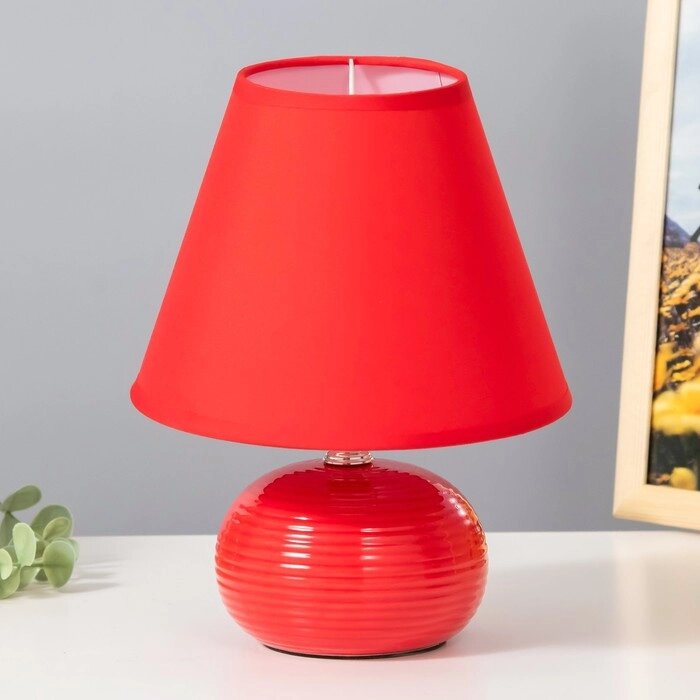 Настольная лампа "Саленто" Е14 40Вт красный 17х17х23 см от компании Интернет-гипермаркет «MOLL» - фото 1