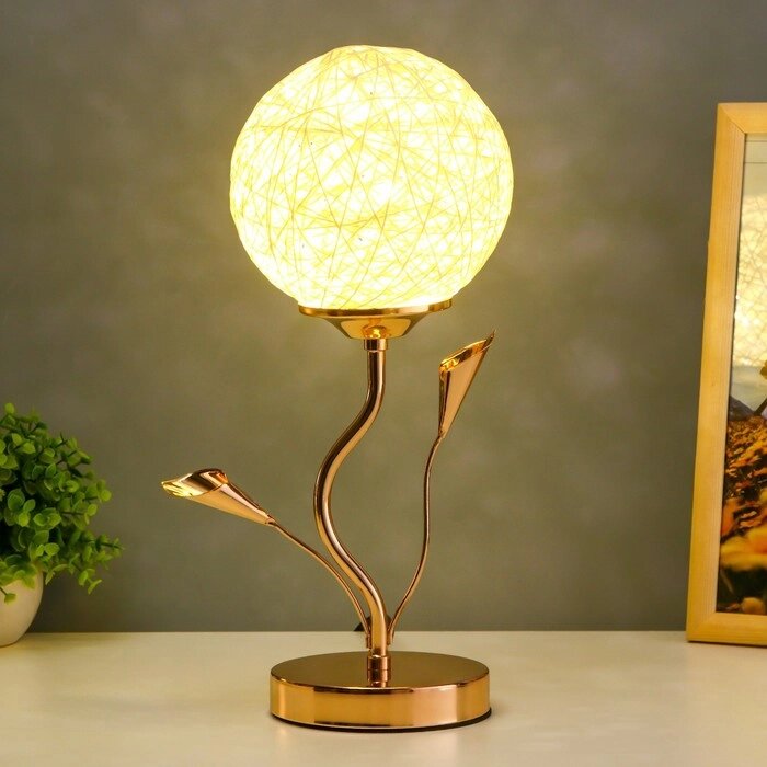 Настольная лампа "Шар" LED 3Вт золото 18х12х36 см от компании Интернет-гипермаркет «MOLL» - фото 1