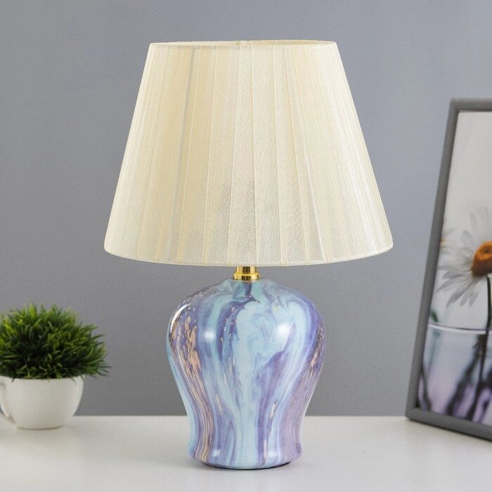 Настольная лампа "Симона" Е27 40Вт сине-лазурный 25х25х36 см от компании Интернет-гипермаркет «MOLL» - фото 1