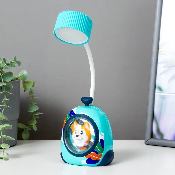 Настольная лампа "Собачка" LED 3Вт USB голубой 7х8х28 см от компании Интернет-гипермаркет «MOLL» - фото 1
