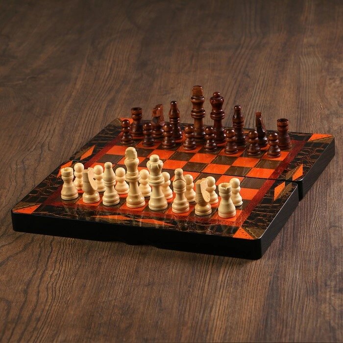 Настольные игры 3 в 1 "Ламиран": шахматы, шашки, нарды, 30х30 см от компании Интернет-гипермаркет «MOLL» - фото 1