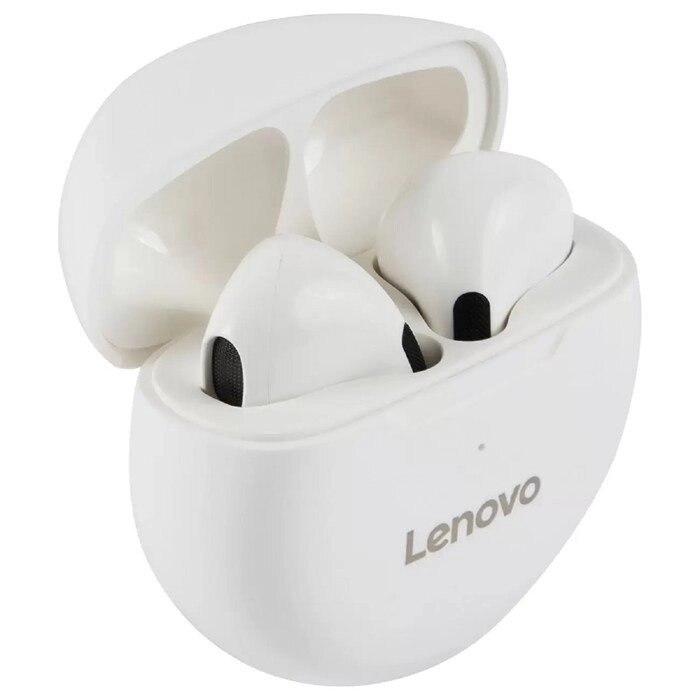 Наушники беспроводные Lenovo HT38, TWS, вкладыши, микрофон, BT 5.0, 250 мАч, белые от компании Интернет-гипермаркет «MOLL» - фото 1