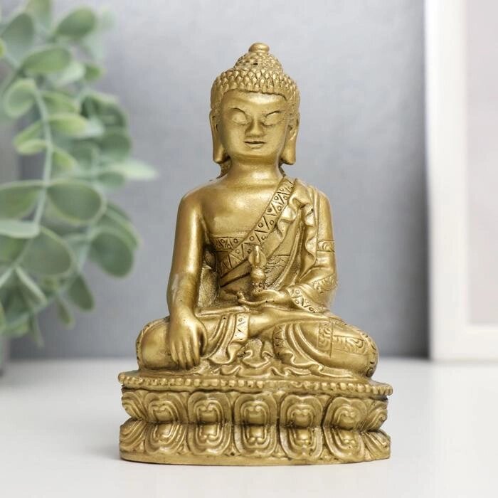 Нэцке полистоун бронза "Будда на медитации" 12,1х7,5х5,7 см от компании Интернет-гипермаркет «MOLL» - фото 1