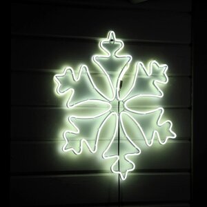Неоновая фигура "Снежинка", 56 см, 560 LED, 220 В, свечение зелёное