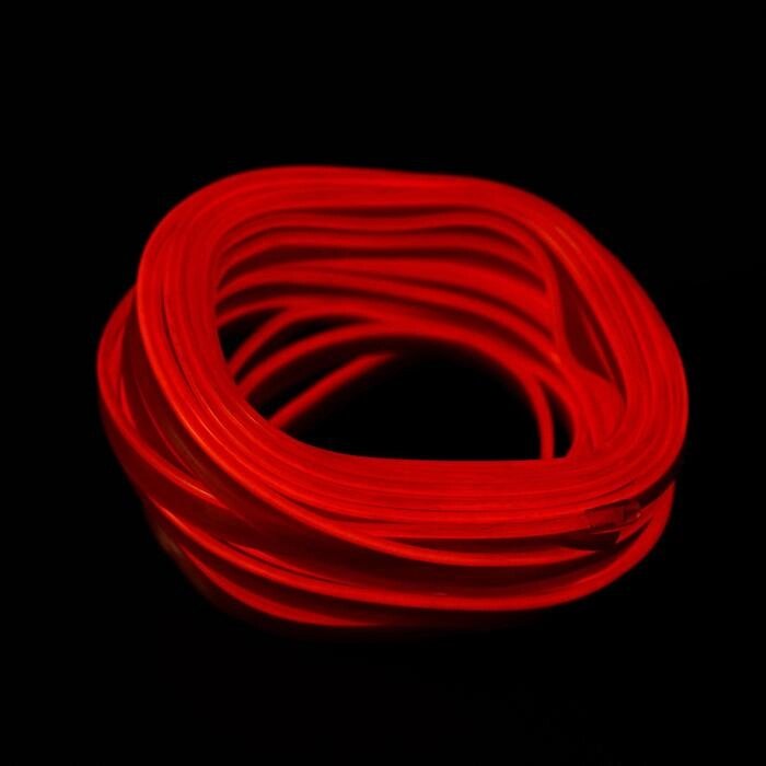Неоновая нить Cartage для подсветки салона, адаптер питания 12 В, 7 м, красный от компании Интернет-гипермаркет «MOLL» - фото 1