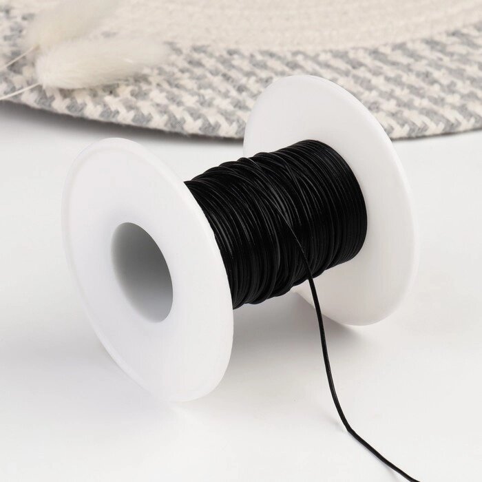 Нить для плетения, из натуральной кожи, d = 1 мм, 10  0,5 м, цвет чёрный от компании Интернет-гипермаркет «MOLL» - фото 1