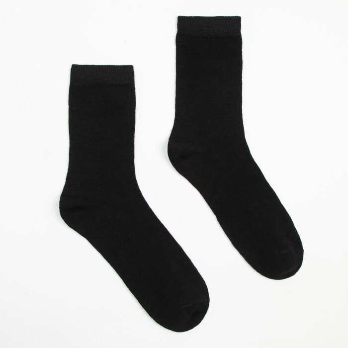 Носки мужские шерстяные "Super fine", цвет чёрный, размер 41-43 от компании Интернет-гипермаркет «MOLL» - фото 1