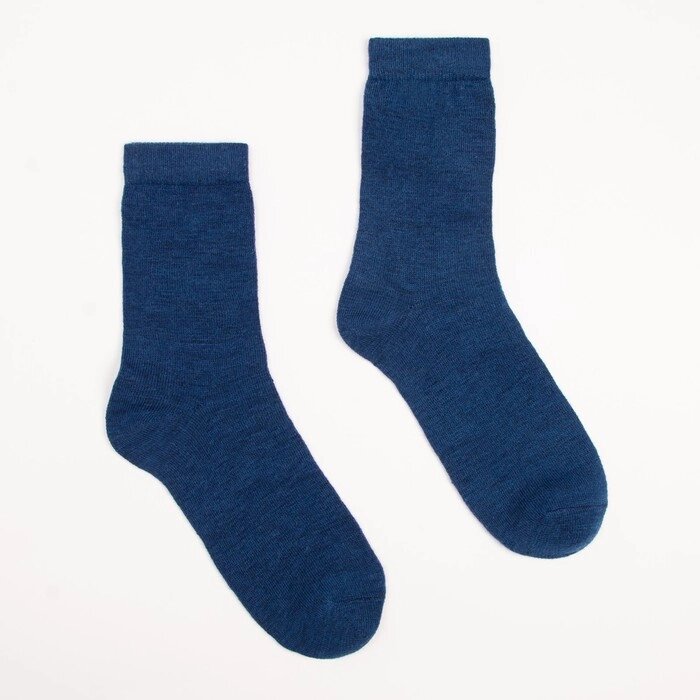 Носки мужские шерстяные "Super fine", цвет синий, размер 41-43 от компании Интернет-гипермаркет «MOLL» - фото 1