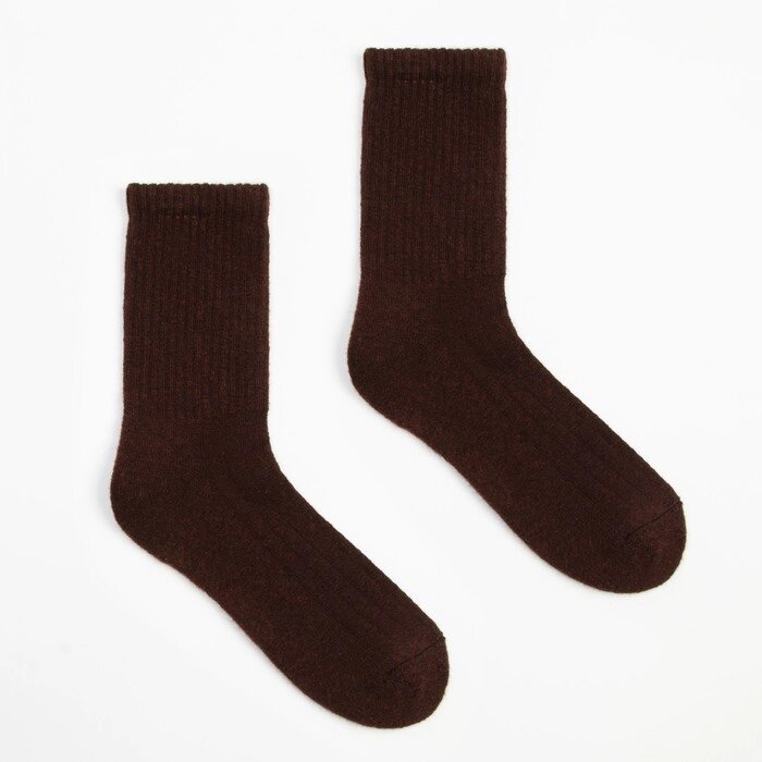 Носки с пухом яка мужские, цвет шоколадный, размер 41-43 от компании Интернет-гипермаркет «MOLL» - фото 1