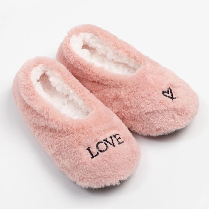 Носки-тапочки женские MINAKU "Love", цвет розовый, размер 36-37 (23 см) от компании Интернет-гипермаркет «MOLL» - фото 1