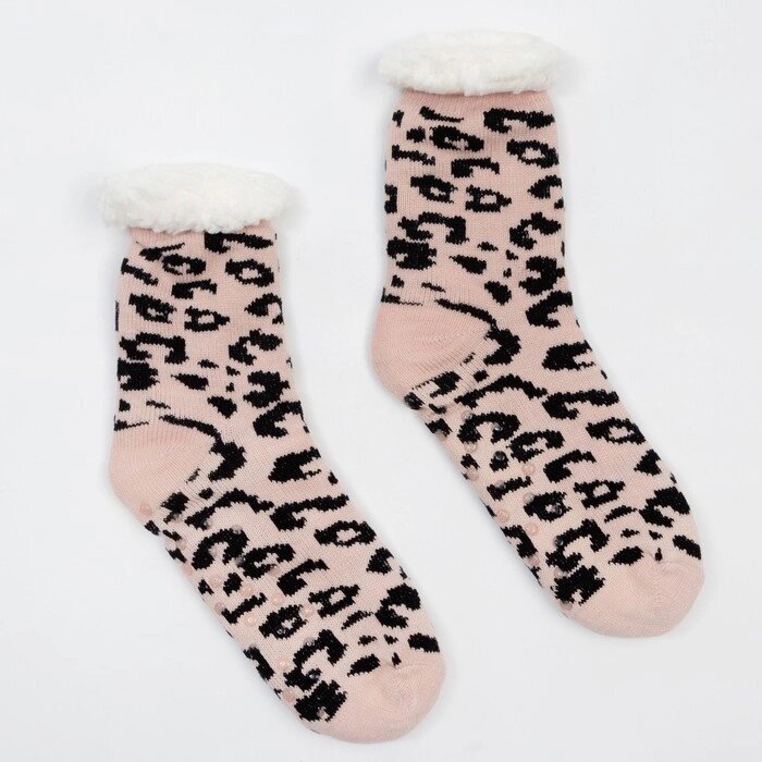 Носки женские с мехом внутри Нжмех30700 Леопардовый принт, цвет , р-р 23-25 (р-р обуви 36-40 от компании Интернет-гипермаркет «MOLL» - фото 1