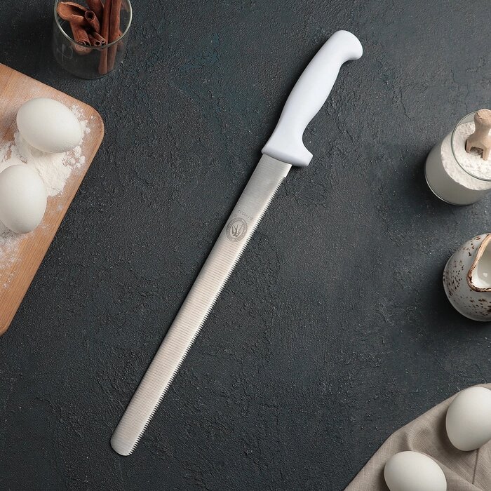 Нож для бисквита, мелкие зубчики, ручка пластик, рабочая поверхность 29,5 см (12") от компании Интернет-гипермаркет «MOLL» - фото 1
