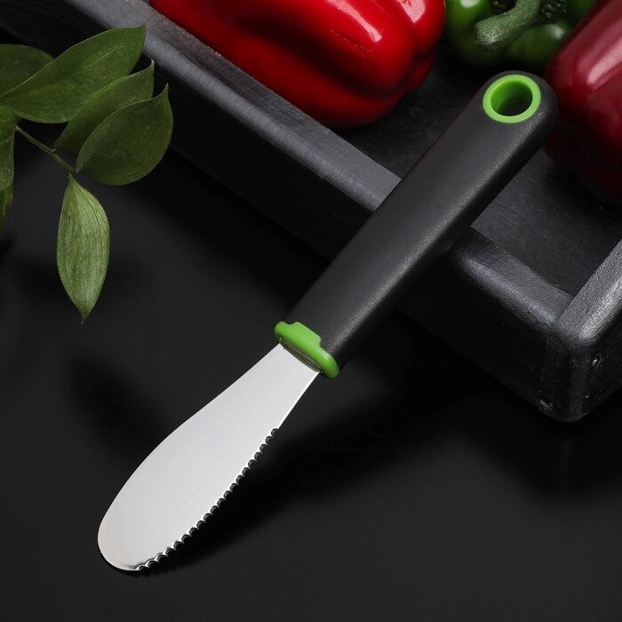 Нож для масла "Lime" нерж. сталь, цвет черно-зеленый от компании Интернет-гипермаркет «MOLL» - фото 1