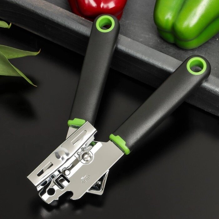 Нож консервный "Lime" нерж. сталь, цвет черно-зеленый от компании Интернет-гипермаркет «MOLL» - фото 1