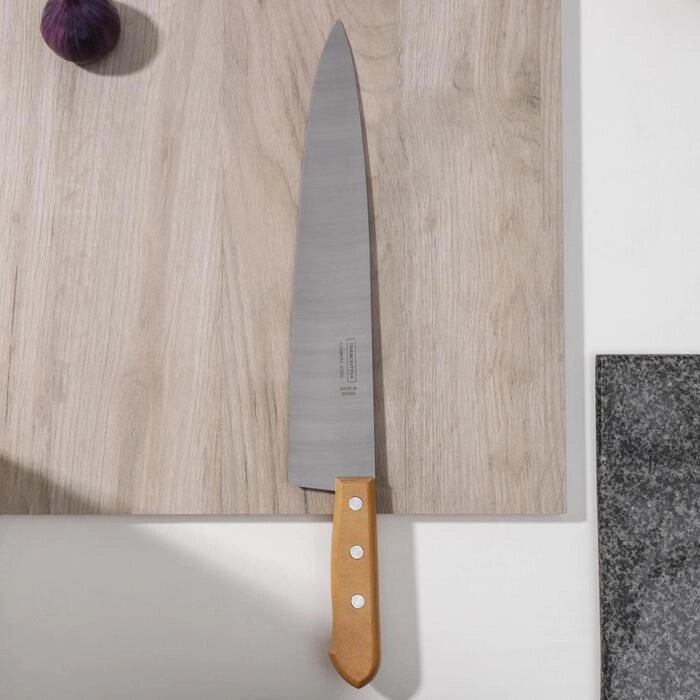 Нож кухонный Carbon поварской, лезвие 30 см, с деревянной ручкой от компании Интернет-гипермаркет «MOLL» - фото 1