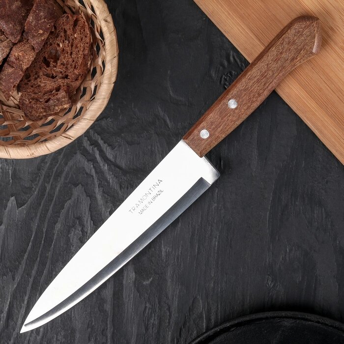 Нож кухонный поварской Universal, лезвие 20 см, сталь AISI 420, деревянная рукоять от компании Интернет-гипермаркет «MOLL» - фото 1
