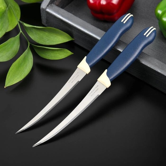 Нож кухонный Tramontina Multicolor, для помидоров, лезвие 12,7 см, цена за 2 шт от компании Интернет-гипермаркет «MOLL» - фото 1