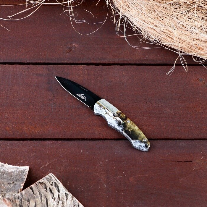 Нож перочинный Мастер К складной "Медведь на охоте", лезвие 6,5 см от компании Интернет-гипермаркет «MOLL» - фото 1