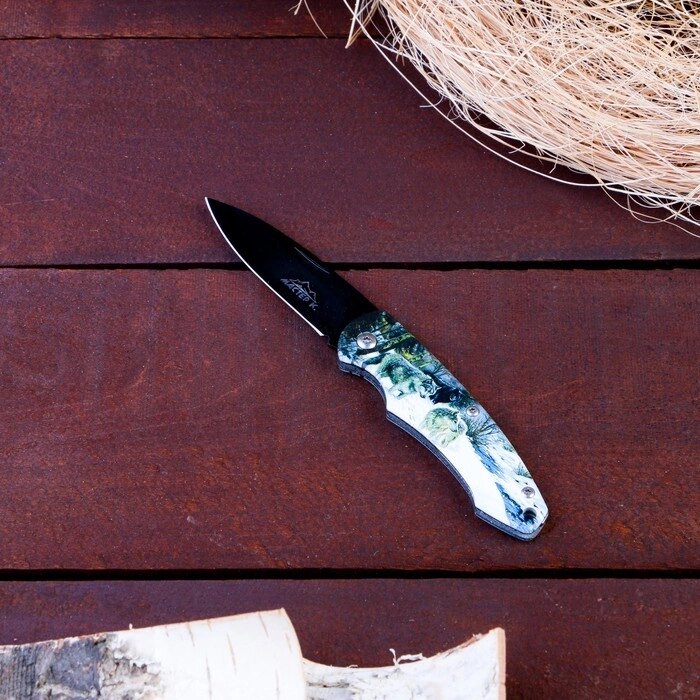 Нож перочинный Мастер К складной "Волки", лезвие 6,5 см от компании Интернет-гипермаркет «MOLL» - фото 1