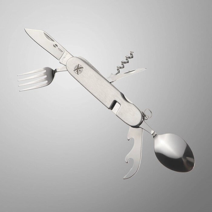 Нож перочинный Stinger, 8 функций, рукоять - нержавеющая сталь, серебристый, 11 см от компании Интернет-гипермаркет «MOLL» - фото 1