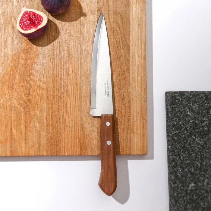Нож поварской Tramontina Universal, лезвие 17,5 см, сталь AISI 420, деревянная рукоять от компании Интернет-гипермаркет «MOLL» - фото 1
