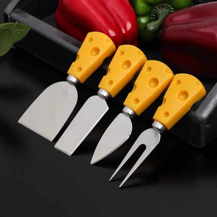 Ножи для нарезки сыра "Пармезан", 4 предмета от компании Интернет-гипермаркет «MOLL» - фото 1