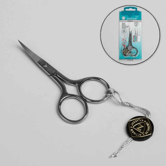 Ножницы маникюрные, загнутые, 9,5 см, цвет серебристый, В-106-S-SH от компании Интернет-гипермаркет «MOLL» - фото 1
