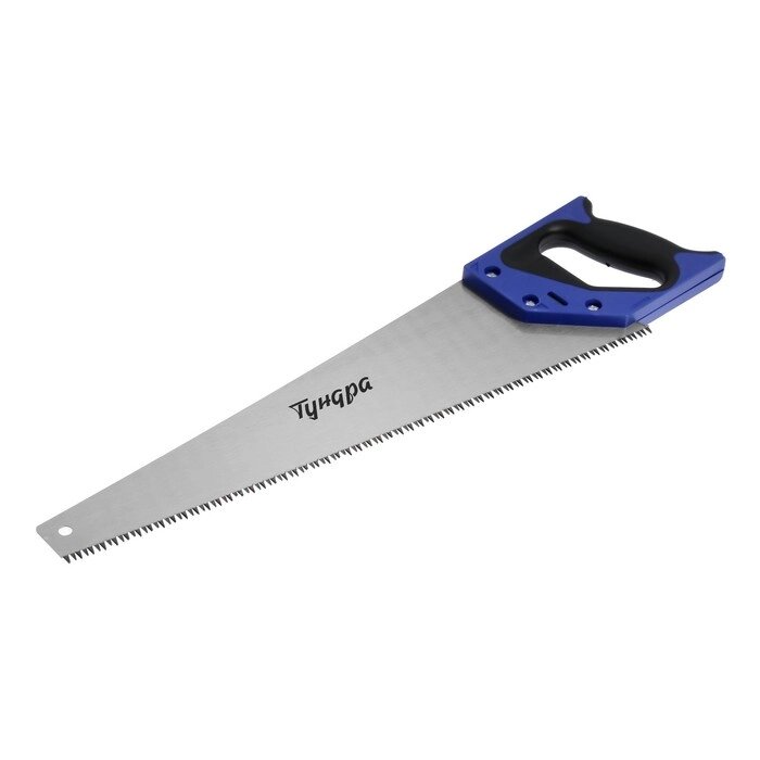 Ножовка по дереву ТУНДРА, 2К рукоятка, 3D заточка, большой зуб 8 мм, 5-6 TPI, 450 мм от компании Интернет-гипермаркет «MOLL» - фото 1
