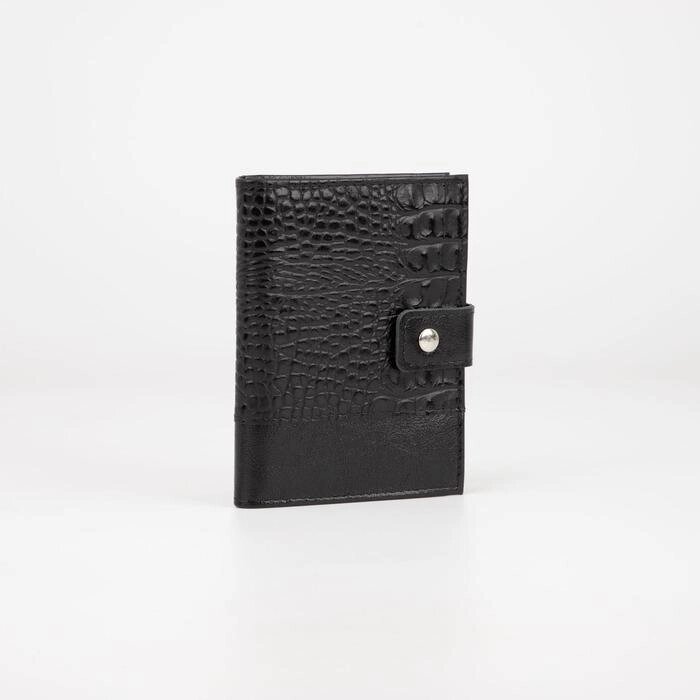 Обложка для автодокументов и паспорта, 4 кармана для карт, цвет чёрный от компании Интернет-гипермаркет «MOLL» - фото 1