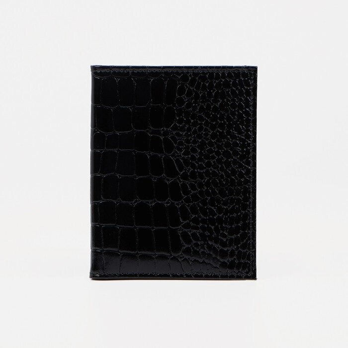 Обложка для автодокументов и паспорта, крокодил, цвет чёрный от компании Интернет-гипермаркет «MOLL» - фото 1