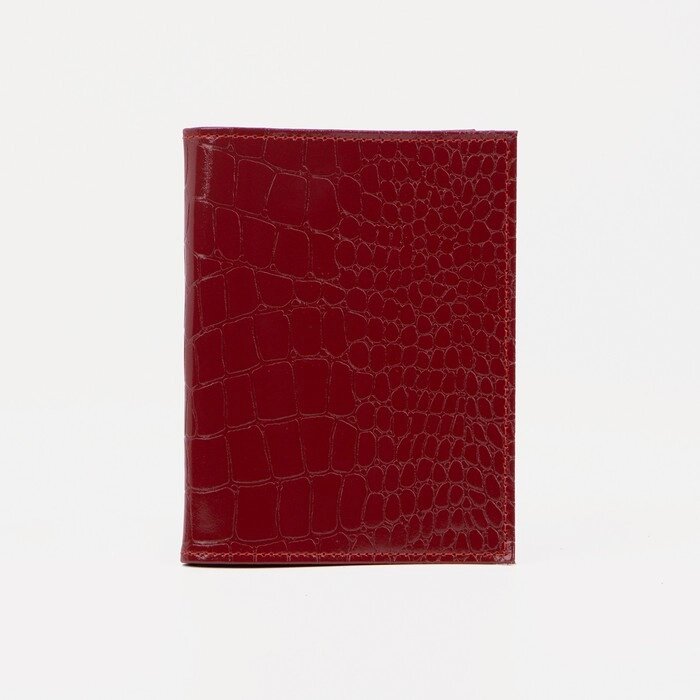 Обложка для автодокументов и паспорта, крокодил, цвет красный от компании Интернет-гипермаркет «MOLL» - фото 1