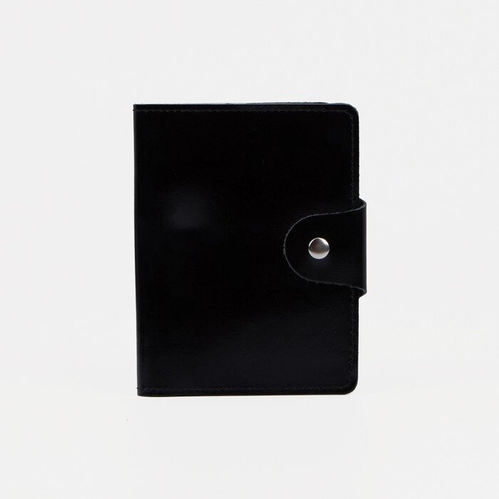 Обложка для автодокументов и паспорта, на кнопке, цвет чёрный от компании Интернет-гипермаркет «MOLL» - фото 1