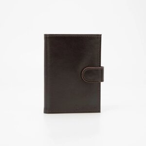 Обложка для автодокументов и паспорта, отдел для купюр, 5 карманов для карт, матовый, цвет коричневый