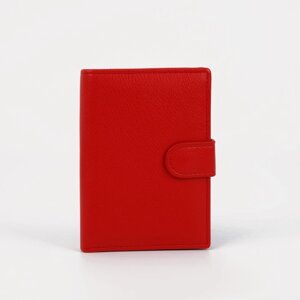 Обложка для автодокументов и паспорта, отдел для купюр, карманы для карт, отдел для монет, цвет красный