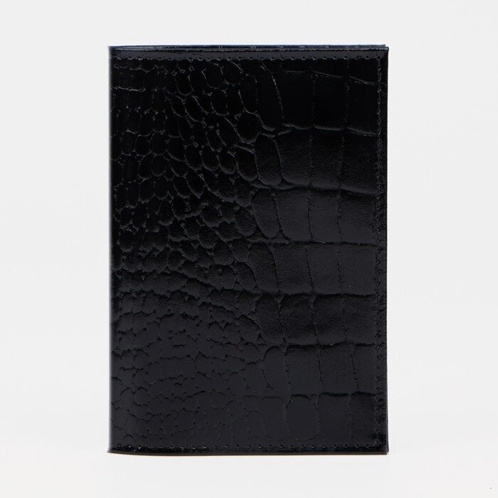 Обложка для паспорта, крокодил, цвет чёрный от компании Интернет-гипермаркет «MOLL» - фото 1