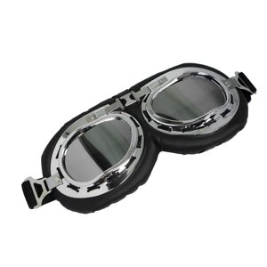 Очки для езды на мототехнике ретро Torso, стекло хром, черные