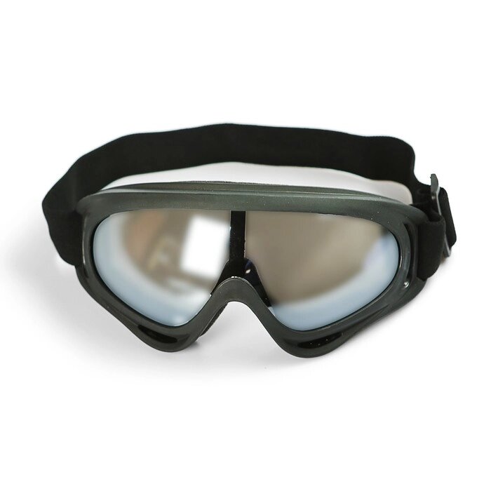 Очки для езды на мототехнике, стекло хром, черный от компании Интернет-гипермаркет «MOLL» - фото 1