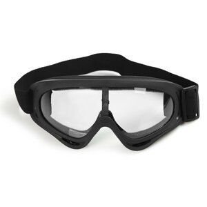 Очки для езды на мототехнике, стекло прозрачное, черный
