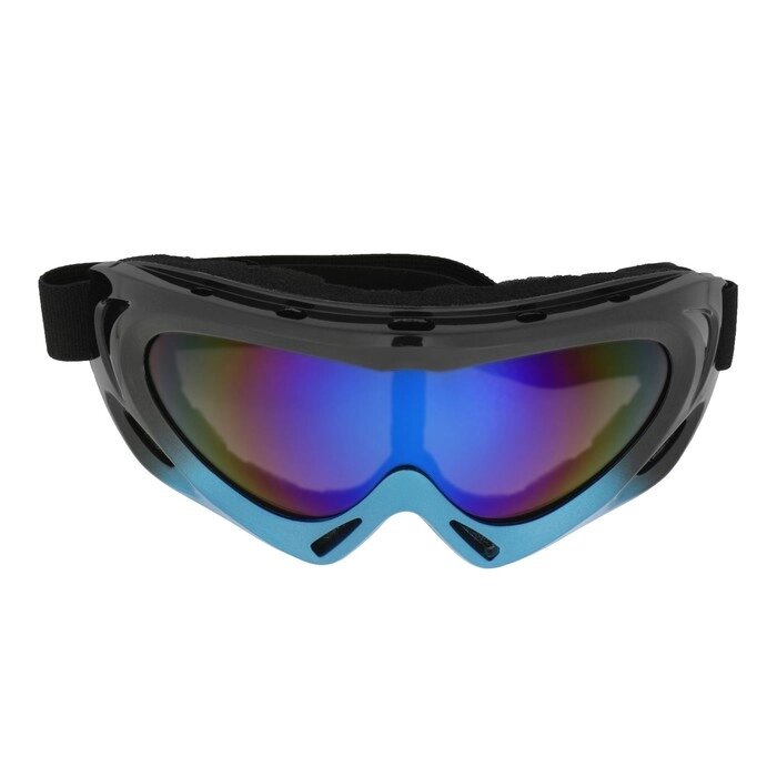 Очки для езды на мототехнике TORSO, с доп. вентиляцией, стекло хамелеон, черно-синие от компании Интернет-гипермаркет «MOLL» - фото 1