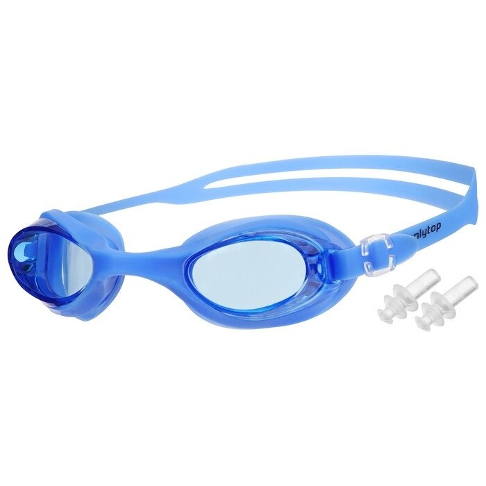 Очки для плавания, взрослые + беруши, цвет цвет синий от компании Интернет-гипермаркет «MOLL» - фото 1