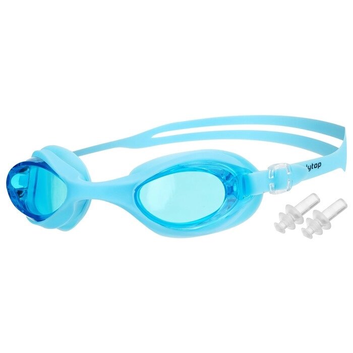 Очки для плавания, взрослые + беруши, цвет голубой от компании Интернет-гипермаркет «MOLL» - фото 1