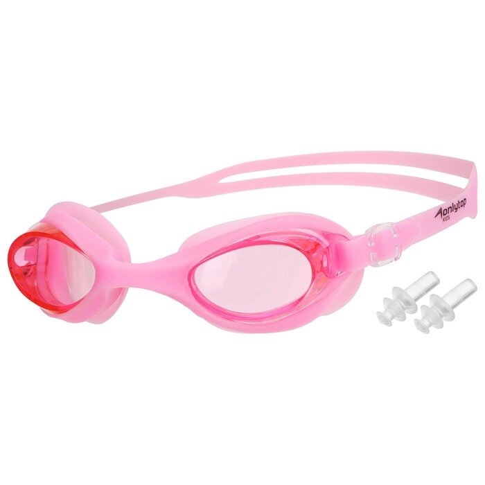Очки для плавания, взрослые + беруши, цвет светло-розовый от компании Интернет-гипермаркет «MOLL» - фото 1